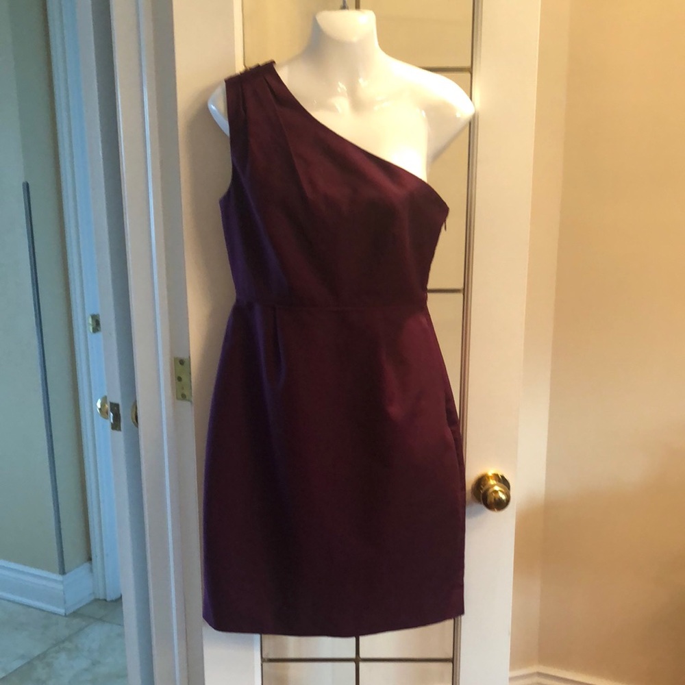 J Crew One-Shoulder Plum Cocktail Dress